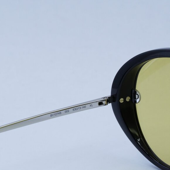 Bottega Veneta BV1274S 002 Sunglasses Black Aviator Frame, Mustard Lenses main image 5